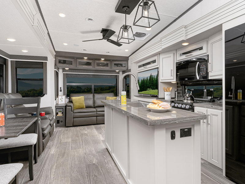 New 2024 Keystone RV Cougar interior kitchen area